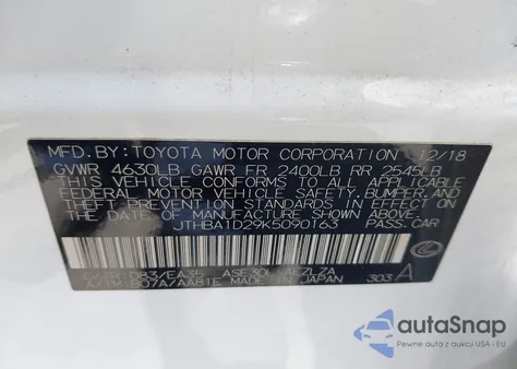 2019 Lexus Is 300 from USA, damaged, VIN JTHBA1D29K5090163